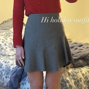 Madewell Gray Skater Skirt
